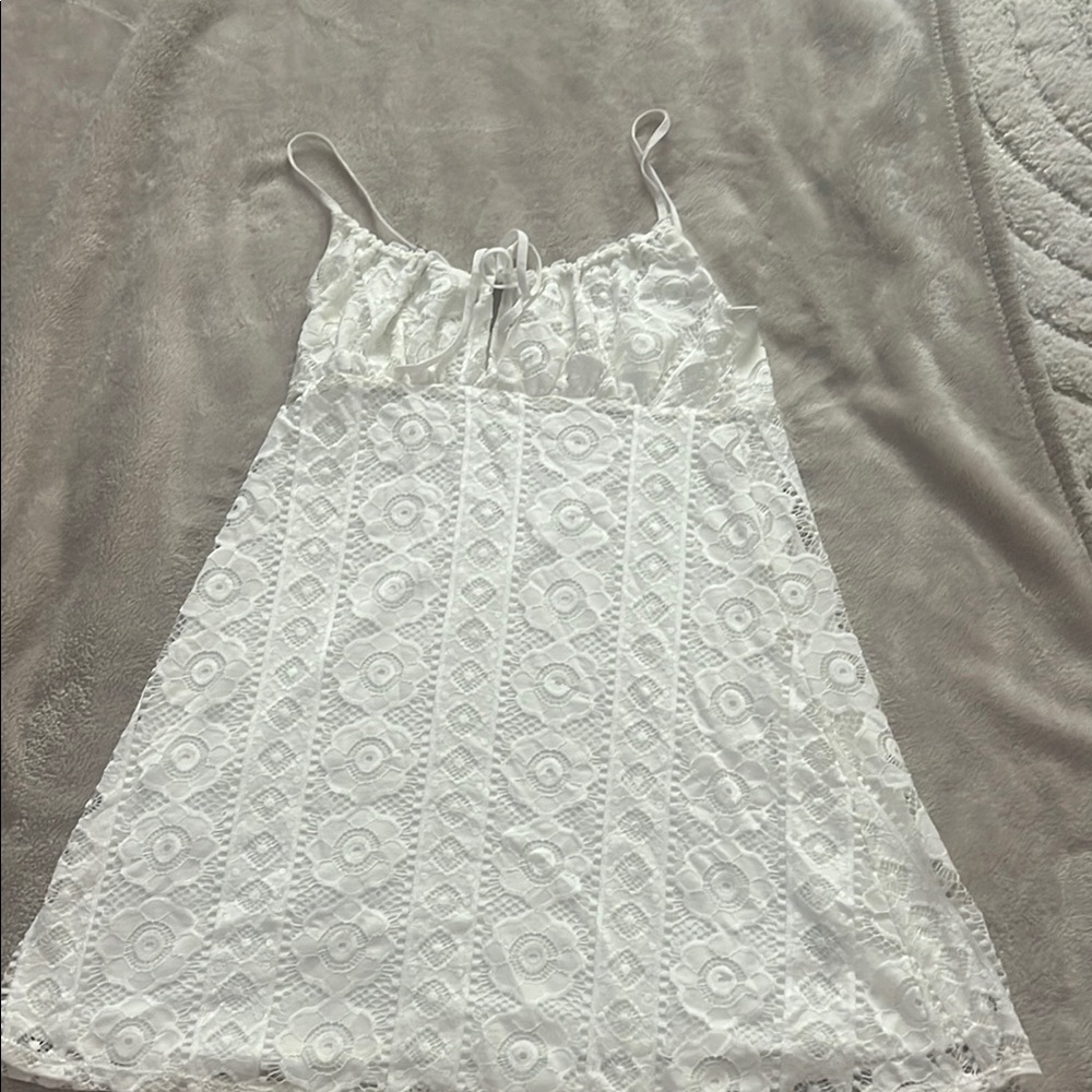 Aeropostale White Lace Midi Dress